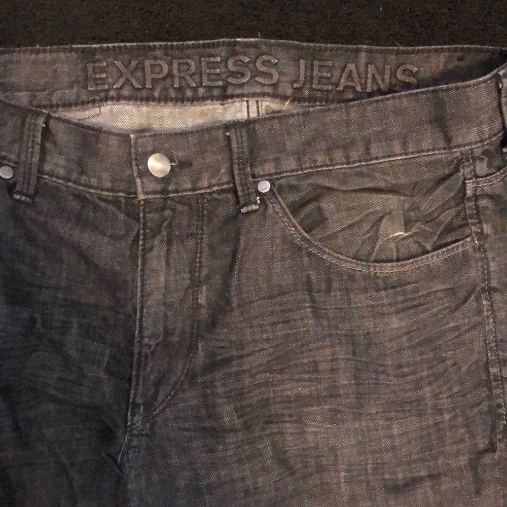 Express Jeans- “Rocco”- Slim Fit, low rise, straight leg. Black denim. W36/L30